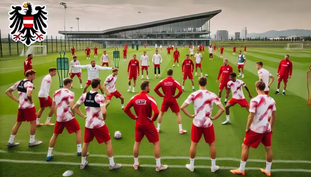 Training der österreichischen Mannschaft vor dem Match gegen Polen