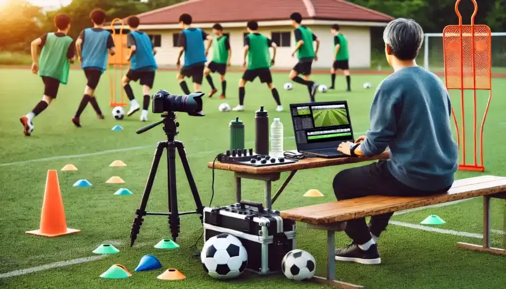 Coach verwendet Videoanalyse