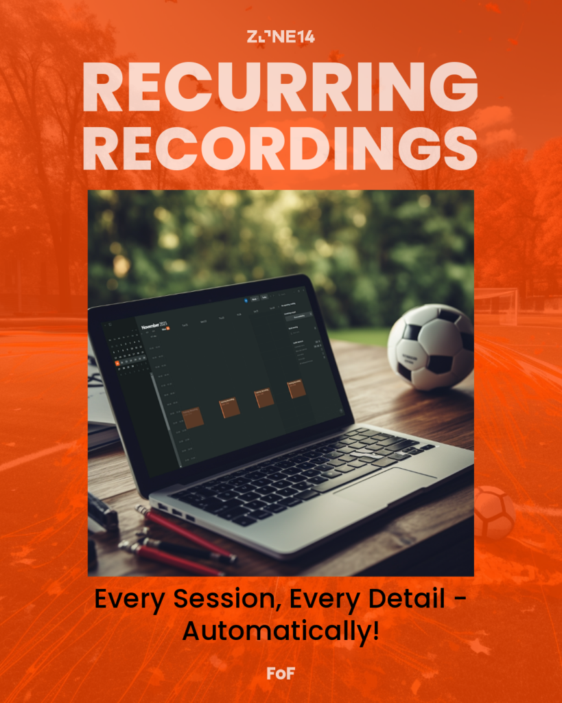 Recurring recordings: set up automatic filming of your football training sessions