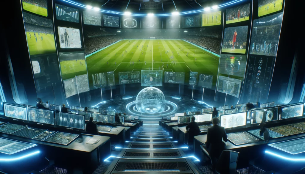 Futuristic video analysis centre that looks at an entire league