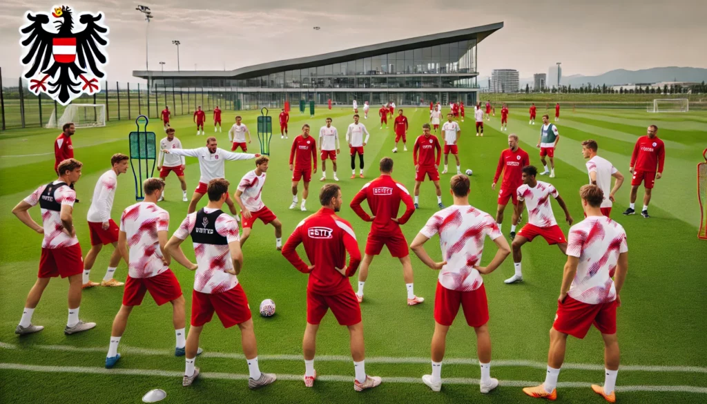 Training der österreichischen Mannschaft vor dem Match gegen Polen